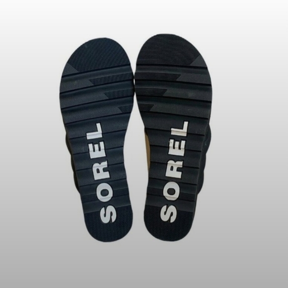 Rare Sorel Womens Cameron Platfom Puff Mule Black & White - Picture 5 of 9